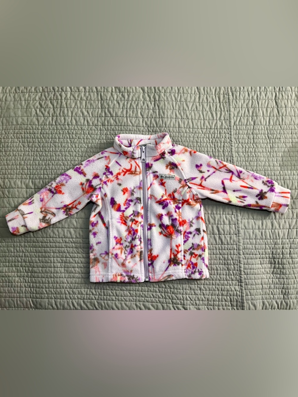 Columbia Girls' Lavender Floral Print Fleece Jacket 12-18 Months
